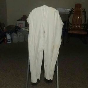 White cotton dress pants.